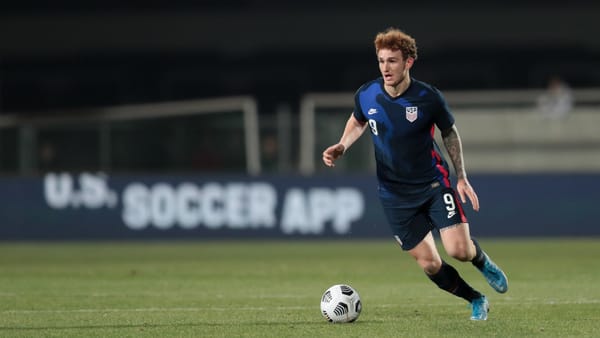 Footballer Josh Sargent playing football for the USA